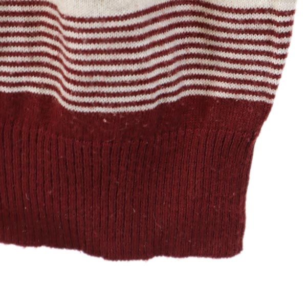 CLASSIC DIRECTIONS クラシックディレクションズ 80s ヴィンテージ ボーダー柄 長袖 ニット ポロシャツ L 赤系 メンズ