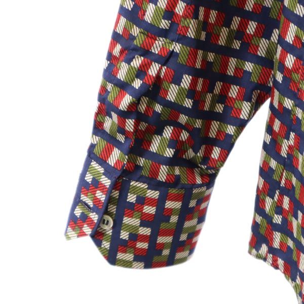 LANVIN ランバン シルクブレンド 総柄 長袖 シャツ 37 メンズ