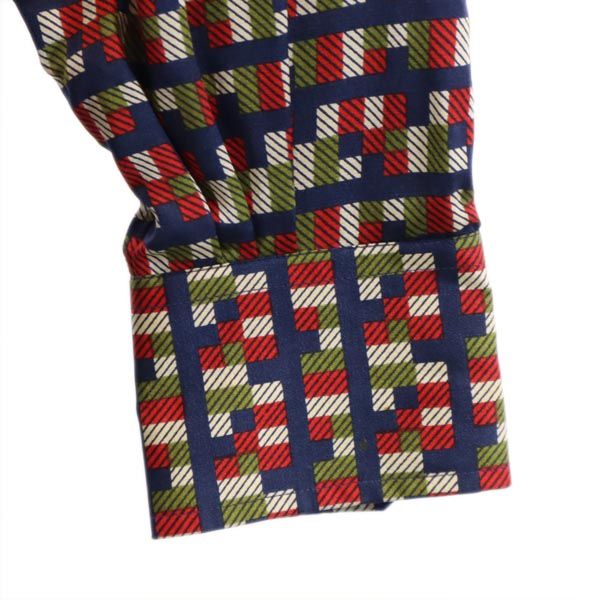 LANVIN ランバン シルクブレンド 総柄 長袖 シャツ 37 メンズ