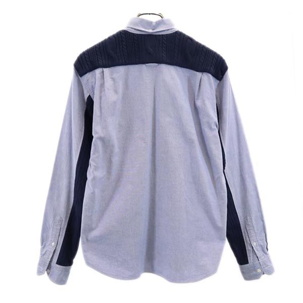 uniform experiment ユニフォームエクスペリメント 日本製 ニット切替 長袖 ニット切替 ボタンダウンシャツ 2 ブルー系 メンズ