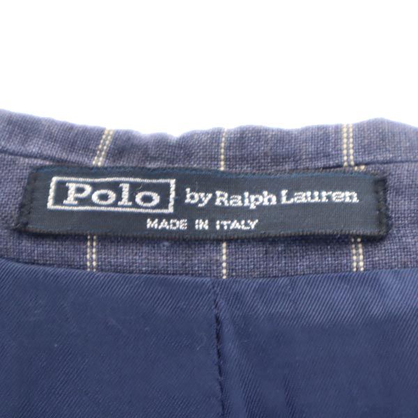 Polo by Ralph Lauren ポロバイラルフローレン イタリア製 リネン ストライプ テーラードジャケット ブルー系 メンズ