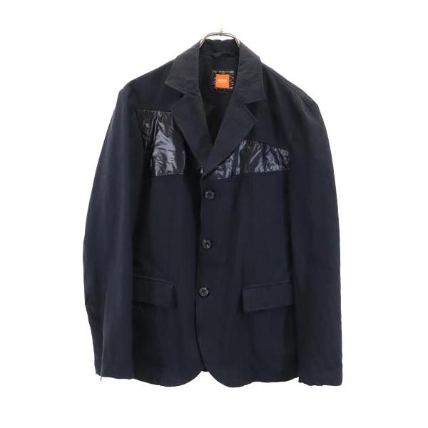 BOSS HUGO BOSS ボスヒューゴボス ナイロン切替 テーラードジャケット 48 ブラック 裏メッシュ メンズ