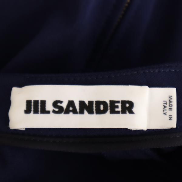 ジルサンダー イタリア製 長袖 カットソー 34 ネイビー系 JIL SANDER バックサイドジップ レディース