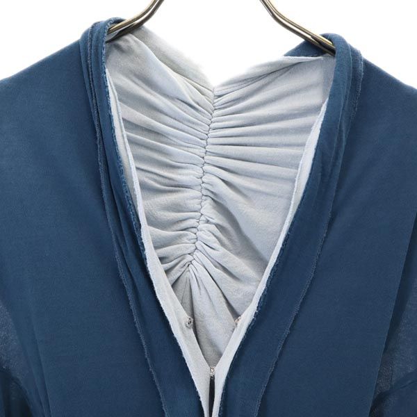 YOHJI YAMAMOTO+NOIR ヨウジヤマモトプリュスノアール 長袖 デザイン カットソー 3 ブルー系 レディース