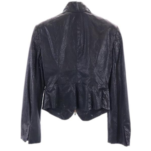 Emporio Armani エンポリオアルマーニ イタリア製 総柄 スタンドカラー ジャケット 42 ブラック系 レディース