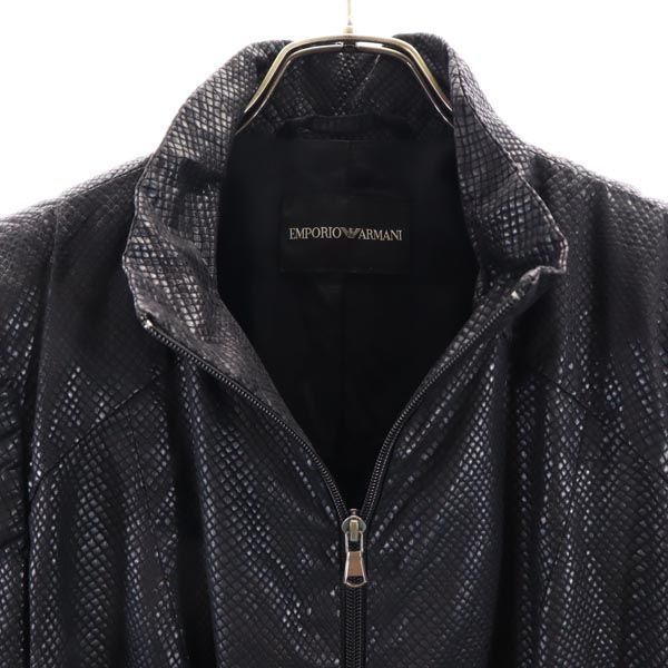 Emporio Armani エンポリオアルマーニ イタリア製 総柄 スタンドカラー ジャケット 42 ブラック系 レディース