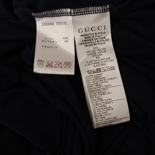 GUCCI グッチ イタリア製 長袖 タートルネック チュニック 12 ネイビー レディース