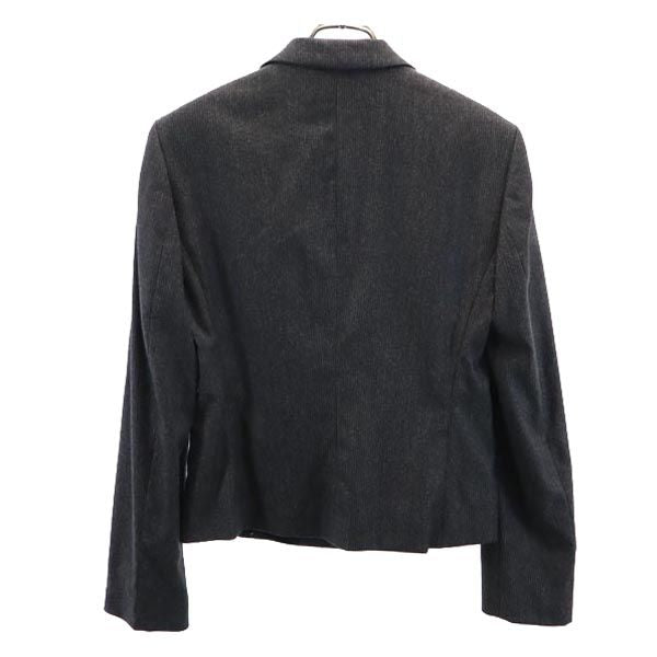 BOSS HUGO BOSS ボスヒューゴボス ウールブレンド ストライプ柄 テーラードジャケット 8 グレー系 レディース