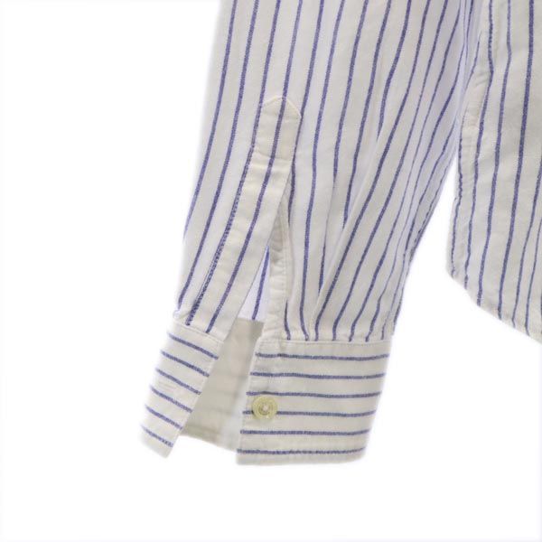 Kate Spade ケイトスペード リネンブレンド ストライプ 長袖 シャツ S ホワイト系 ブルームストリート BROOME STREET レディース