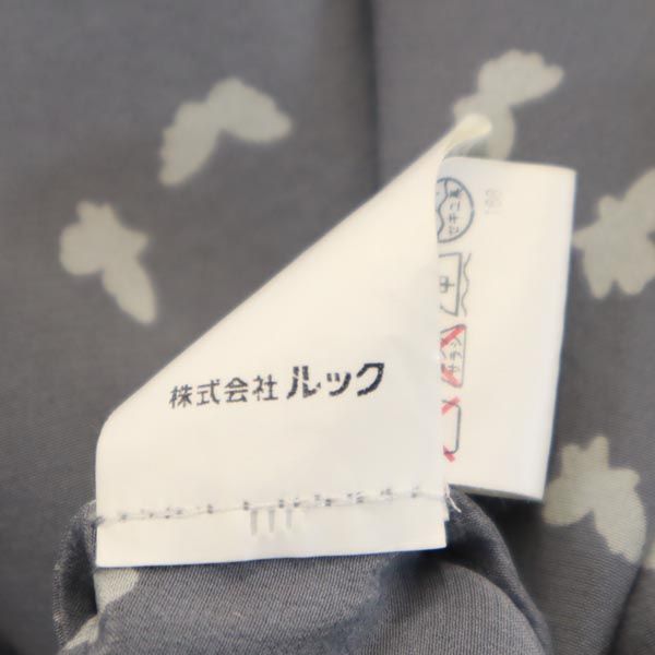 Tory Burch トリーバーチ シルク 総柄 長袖 ノーカラー シャツ 2 グレー系 レディース