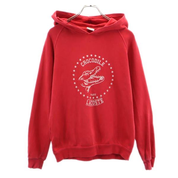 LACOSTE ラコステ スウェットパーカー 14 赤 裏起毛 メンズ
