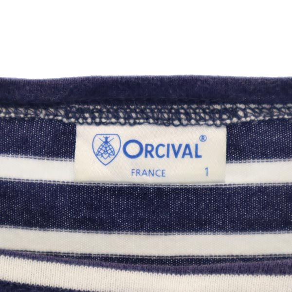 オーシバル 日本製 ボーダー柄 7分袖 ボートネック Tシャツ 1 白×ネイビー ORCIVAL レディース