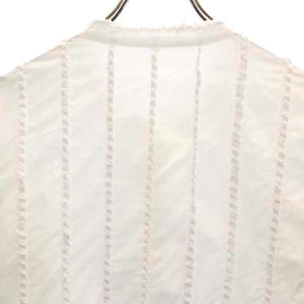 HaaT ISSEY MIYAKE ハート イッセイミヤケ 長袖 バンドカラー シャツ 2 ホワイト系 レディース