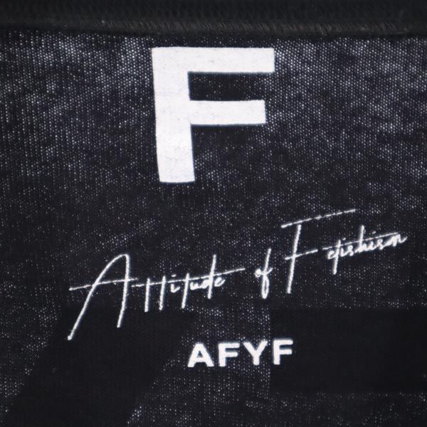 AFYF エーエフワイエフ バックプリント 長袖 Tシャツ 黒 ロンT メンズ