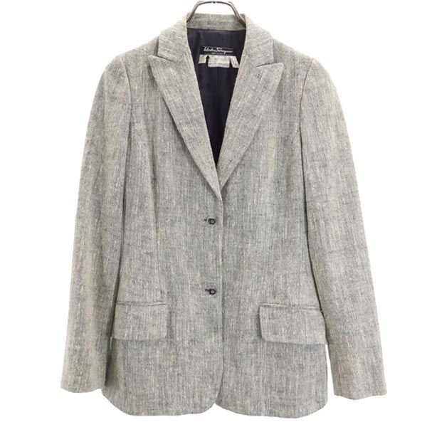 Salvatore Ferragamo サルヴァトーレフェラガモ イタリア製 スカートスーツ 上下 セットアップ 38 黒系 ジャケット レディース