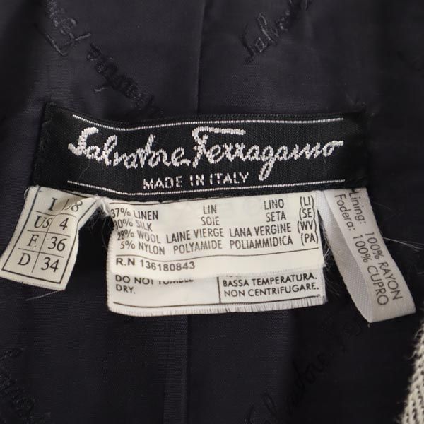 Salvatore Ferragamo サルヴァトーレフェラガモ イタリア製 スカートスーツ 上下 セットアップ 38 黒系 ジャケット レディース