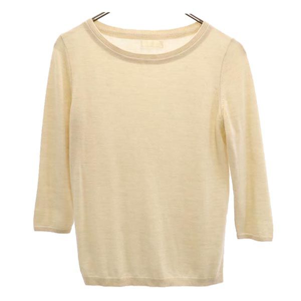 ANTEPRIMA アンテプリマ カシミヤ100％ 7分袖 セーター 42 杢ベージュ ニット レディース