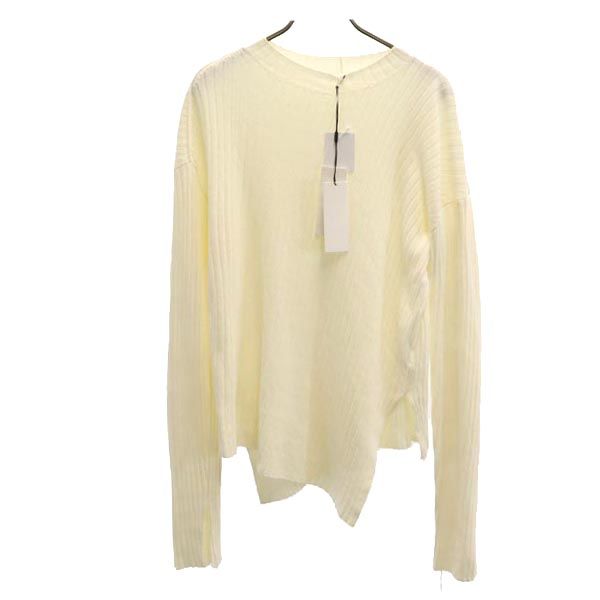 未使用 HELMUT LANG ヘルムートラング 長袖 セーター M ホワイト リブニット レディース