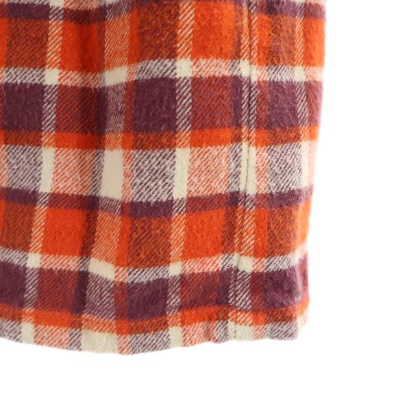 bebe ベベ チェック 長袖 ネルシャツ 130 赤系 キッズ