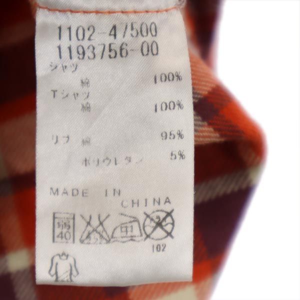 bebe ベベ チェック 長袖 ネルシャツ 130 赤系 キッズ