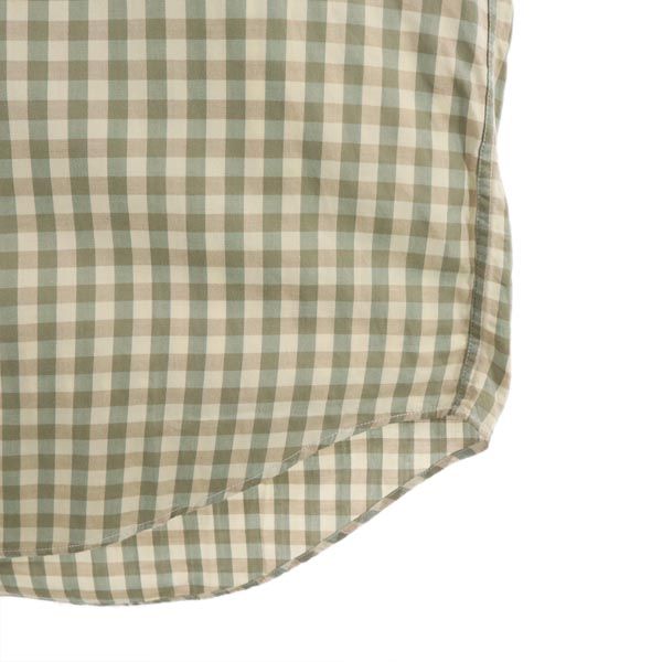 Aquascutum アクアスキュータム 日本製 長袖 チェックシャツ M グリーン系 メンズ