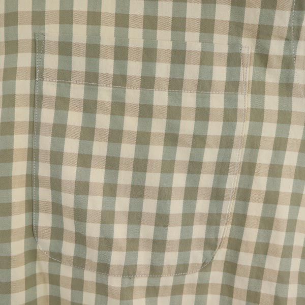 Aquascutum アクアスキュータム 日本製 長袖 チェックシャツ M グリーン系 メンズ