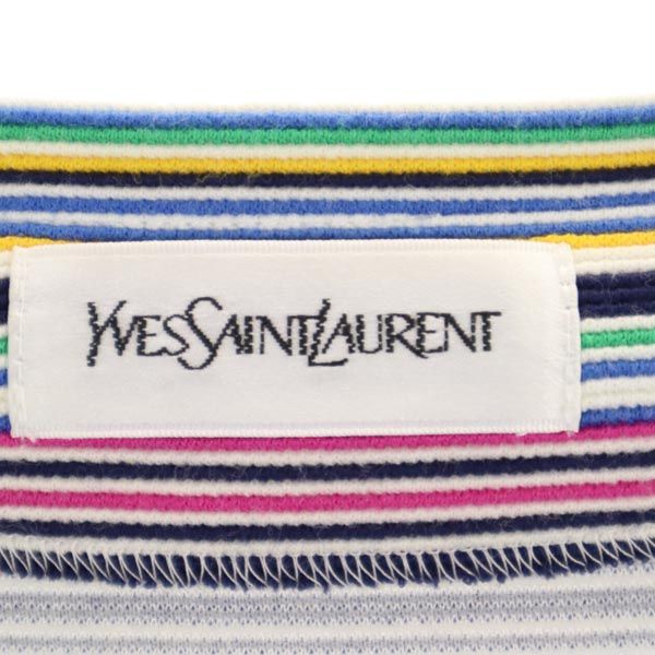 イヴサンローラン ボーダー ノースリーブ ワンピース M YVES SAINT LAURENT レディース