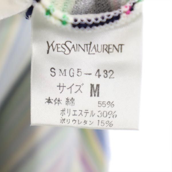 イヴサンローラン ボーダー ノースリーブ ワンピース M YVES SAINT LAURENT レディース