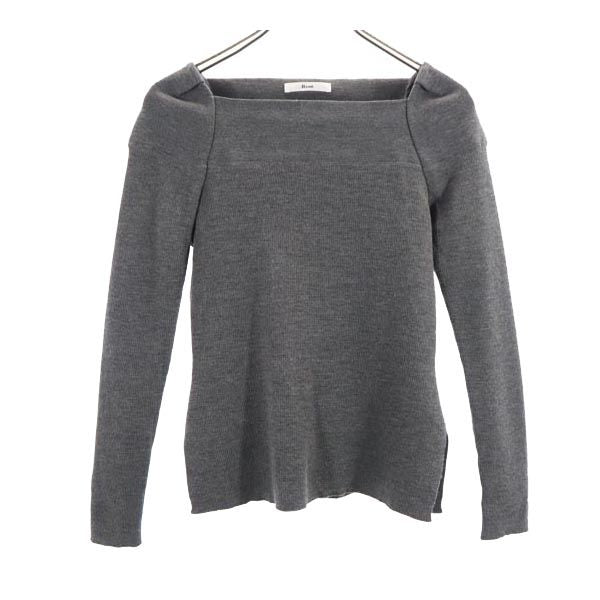 Rene ルネ 日本製 ウールブレンド 長袖 ニット カットソー 34 グレー系 レディース