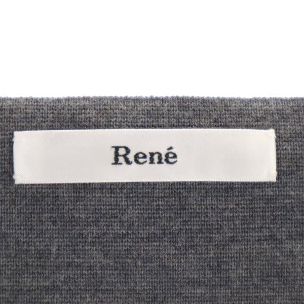Rene ルネ 日本製 ウールブレンド 長袖 ニット カットソー 34 グレー系 レディース