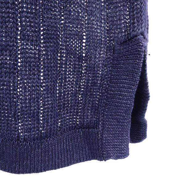 Tory Burch トリーバーチ リネン 長袖 ニット パーカー XS ネイビー系 レディース