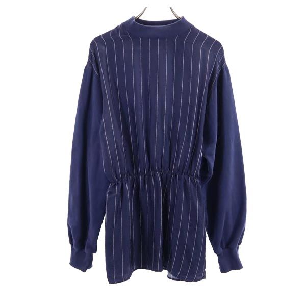 EACH×OTHER イーチアザー シルク ストライプ 長袖 チュニック S ネイビー系 レディース
