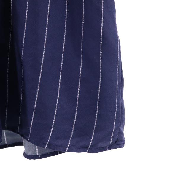 EACH×OTHER イーチアザー シルク ストライプ 長袖 チュニック S ネイビー系 レディース