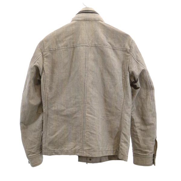 PS Paul Smith ピーエスポールスミス リネンブレンド チェック柄 ジャケット M ブラック系 メンズ