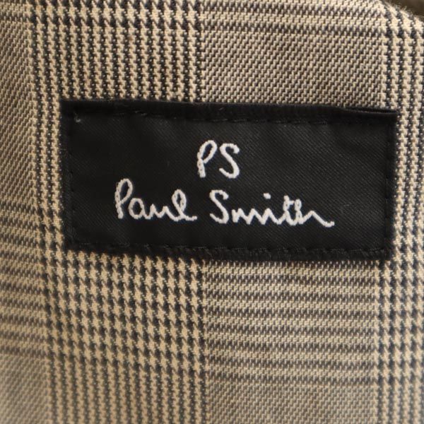 PS Paul Smith ピーエスポールスミス リネンブレンド チェック柄 ジャケット M ブラック系 メンズ