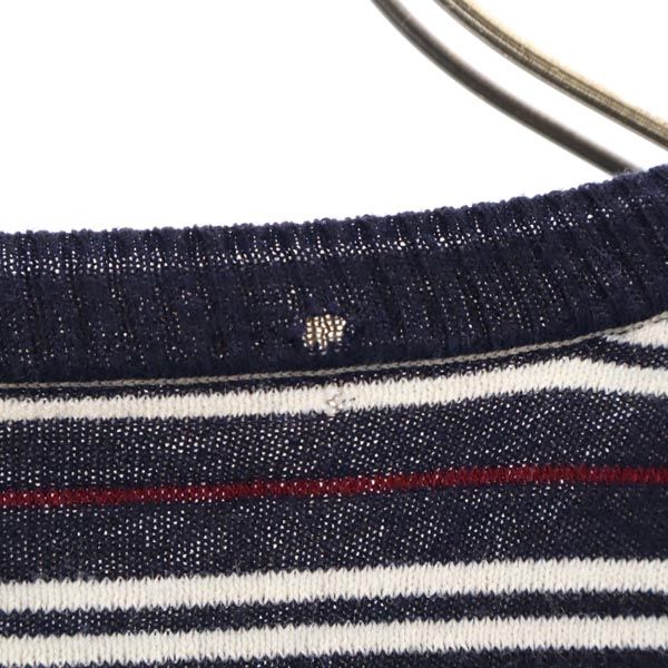 BURBERRY バーバリー ボーダー 長袖 リバーシブル セーター ネイビー×カーキ ニット メンズ