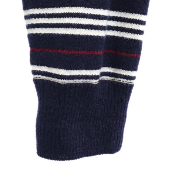 BURBERRY バーバリー ボーダー 長袖 リバーシブル セーター ネイビー×カーキ ニット メンズ