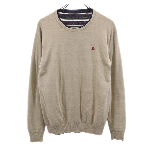 BURBERRY バーバリー ボーダー 長袖 リバーシブル セーター ネイビー×カーキ ニット メンズ