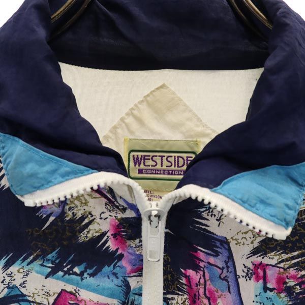 WEST SIDE ウエストサイド 90s オールド 総柄 ナイロンジャケット S ホワイト系 メンズ
