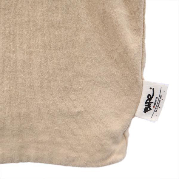 A BATHING APE アベイシングエイプ 日本製 ボーダー 長袖 Tシャツ M ベージュ ロンT メンズ