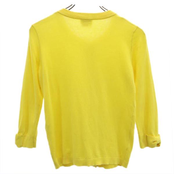 ケイトスペード 7分袖 ニット カーディガン XS イエロー Kate Spade レディース