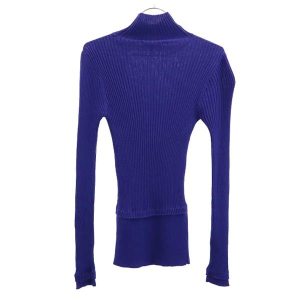 PAULE KA ポールカ 長袖 セーター S ネイビー系 リブニット レディース