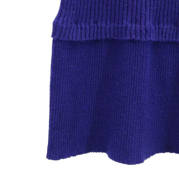 PAULE KA ポールカ 長袖 セーター S ネイビー系 リブニット レディース