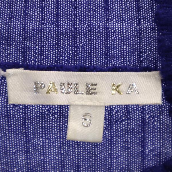 PAULE KA ポールカ 長袖 セーター S ネイビー系 リブニット レディース