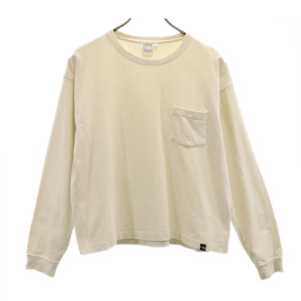 THE NORTH FACE ノースフェイス アウトドア NTW81831 長袖 カットソー M ホワイト系 ロンT ポケT レディース