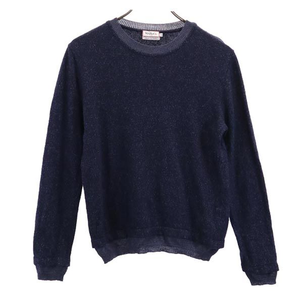 MAX&CO マックスアンドコー アンゴラブレンド 長袖 レイヤード風 セーター M ネイビー系 ネップ ニット レディース