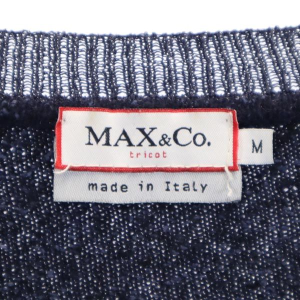 MAX&CO マックスアンドコー アンゴラブレンド 長袖 レイヤード風 セーター M ネイビー系 ネップ ニット レディース