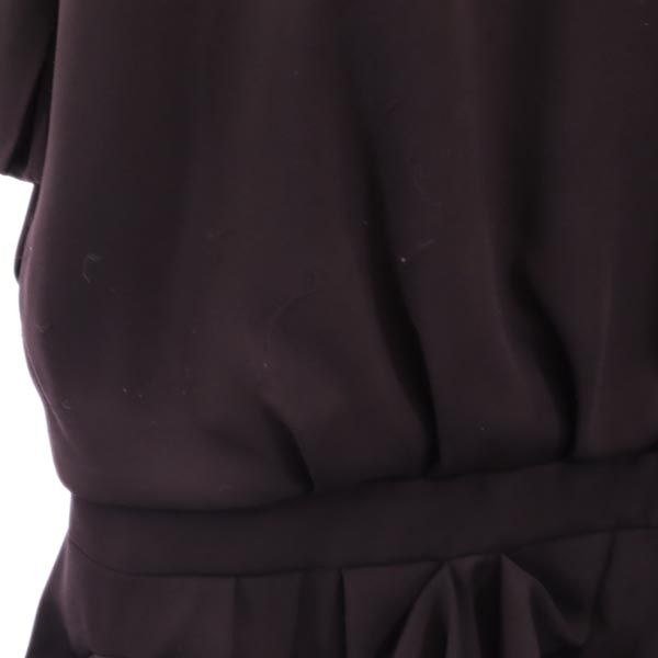 フォクシーニューヨーク 日本製 長袖 チュニック 38 ブラウン系 FOXEY NEW YORK 肩パッド レディース