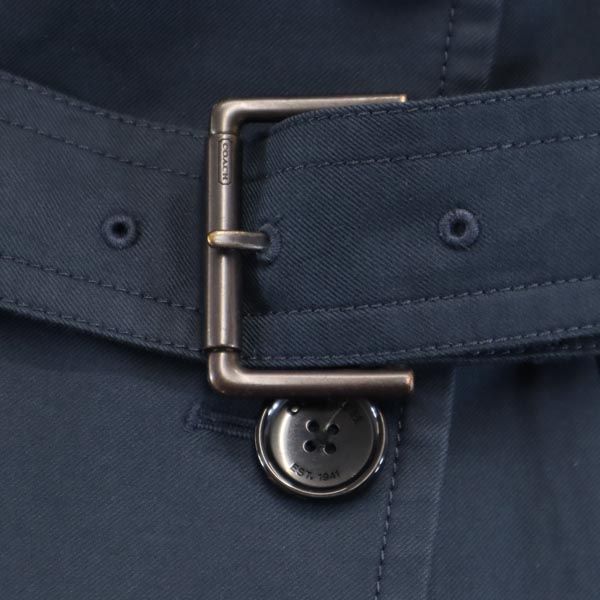 コーチ トレンチコート S ネイビー COACH ウエストベルト レディース