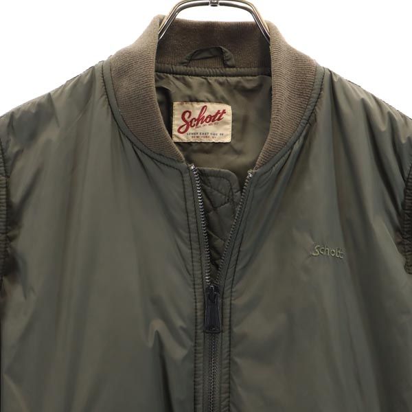 ショット ミリタリージャケット S カーキ schott 薄中綿入 レディース
